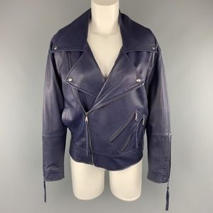 LN! Rebecca Minkoff navy Lambskin Moto Jacket Gorgeous! M